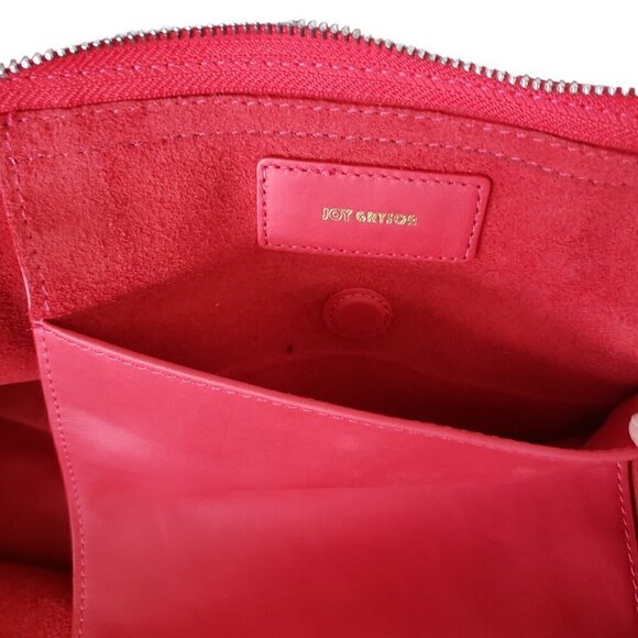 Joy Gryson Genuine Leather Oversized Tote Travel Shopper Bag Red - Picture 7 of 14